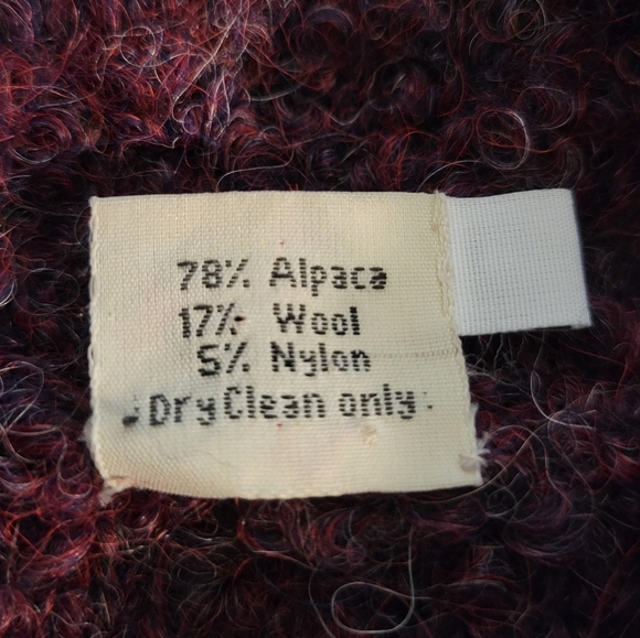 Tabask handmade in Peru small purple alpaca & wool blend cardigan - Picture 9 of 11